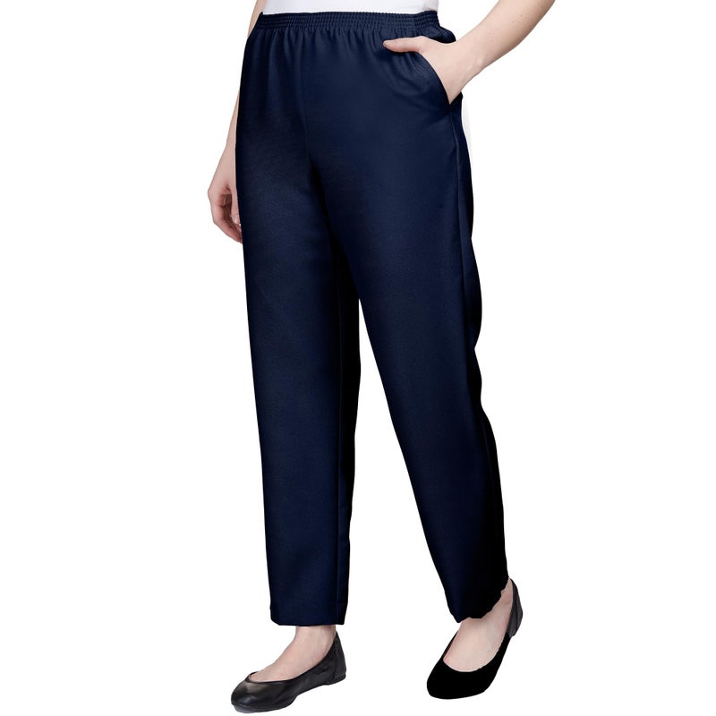 Alfred Dunner Womenâ€™s All Around Elastic Waist Cotton Short Twill Pants - Pull-On Style, Classic Cut, Figure Flattering Relaxed Fit, Navy, 16 - Image 3